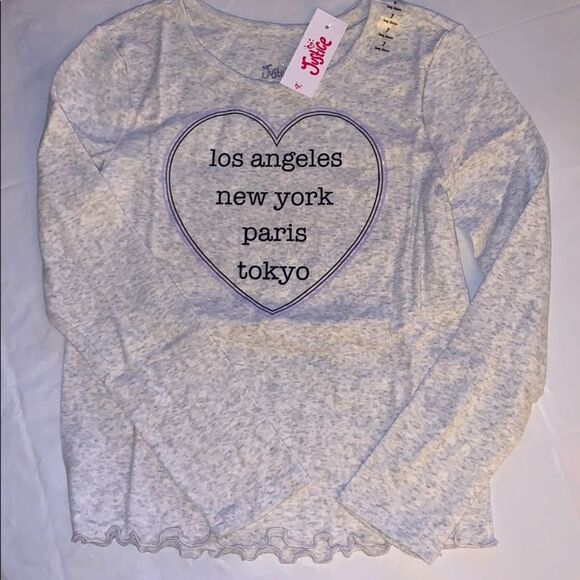 NWT Justice Graphic Long Sleeve T-Shirt. Size 7. - Picture 1 of 4
